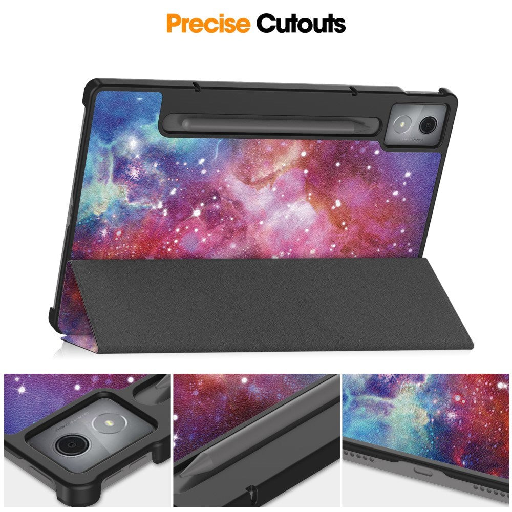 EIDERWOOD Lenovo IdeaTab Pro Tri-Fold Kunstskinn Flip Deksel m. Mønster - Galakse