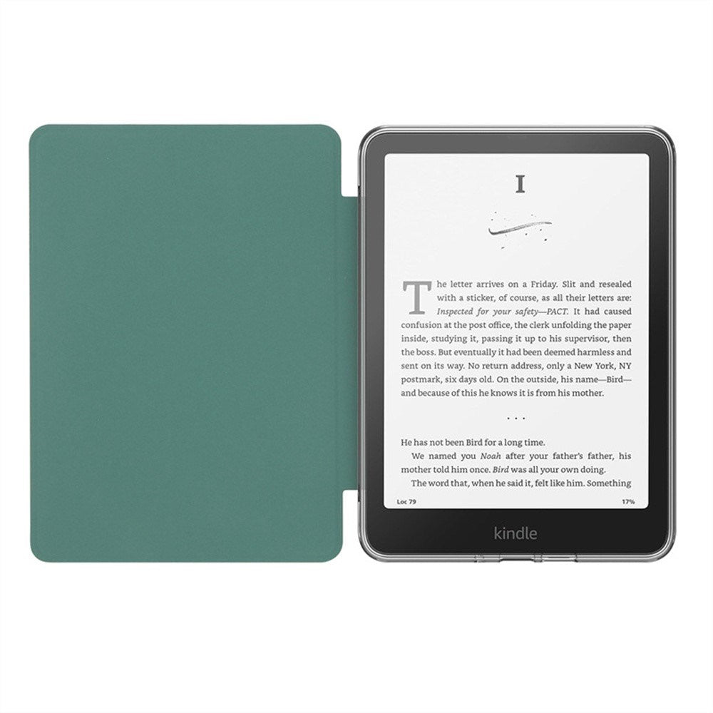 EIDERWOOD Amazon Kindle 11th Generation (2022) Kunstskinn Flip Deksel - Gjennomsiktig / Lysegrønn