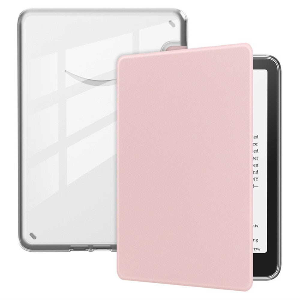 EIDERWOOD Amazon Kindle 11th Generation (2022) Kunstskinn Flip Deksel - Gjennomsiktig / Rosa