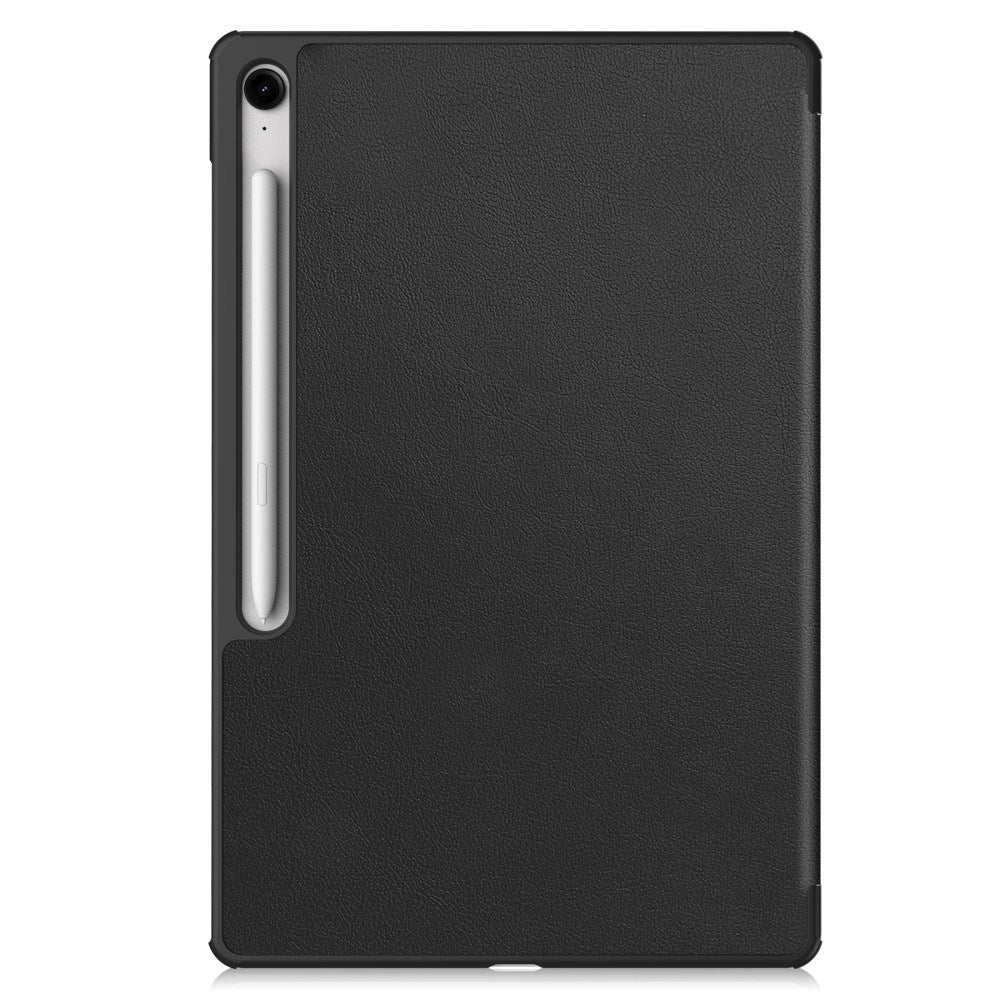 EIDERWOOD Samsung Galaxy Tab S10 FE+ (Plus) Kunstskinn Flip Deksel m. Stativfunksjon & Pencil Holder - Svart
