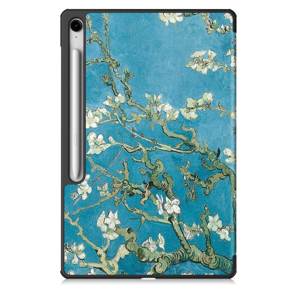 EIDERWOOD Samsung Galaxy Tab S10 FE+ (Plus) Tri-Fold Kunstskinn Flip Deksel m. Mønster - Blomst