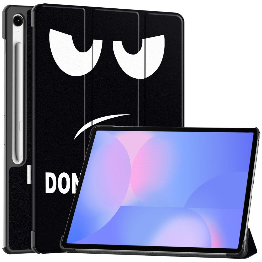 EIDERWOOD Samsung Galaxy Tab S10 FE+ (Plus) Tri-Fold Kunstskinn Flip Deksel m. Mønster - Don't Touch Me