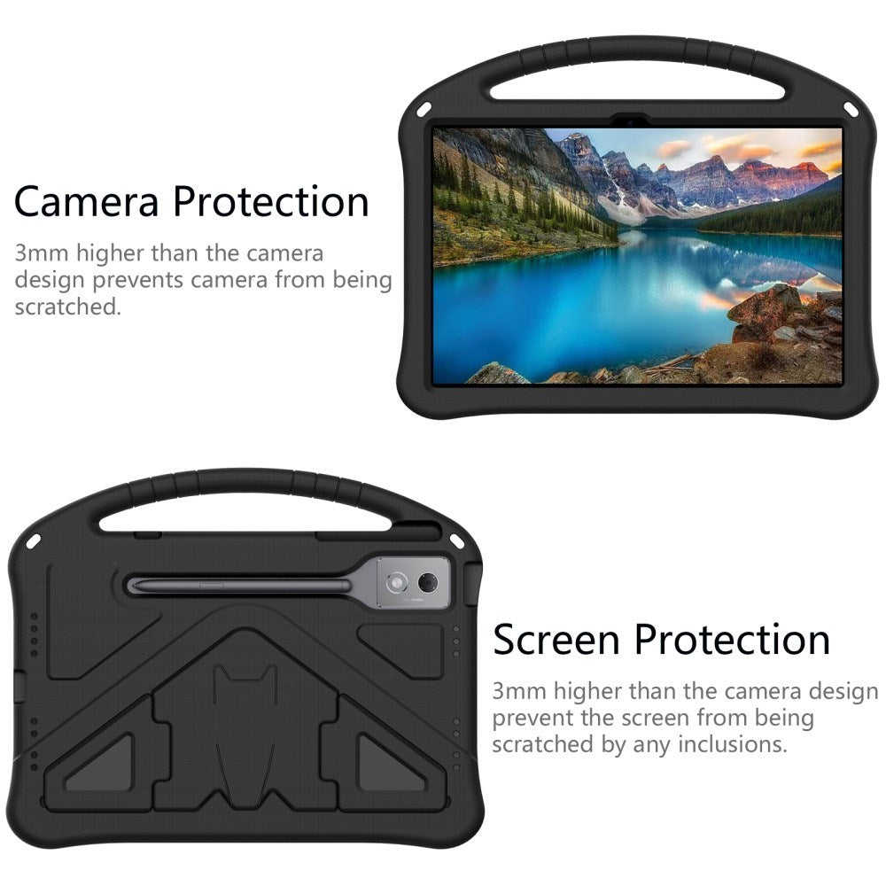 EIDERWOOD Lenovo Idea Tab Pro Anti-Drop Tablett Deksel med Håndtak og Stativfunksjon - Svart