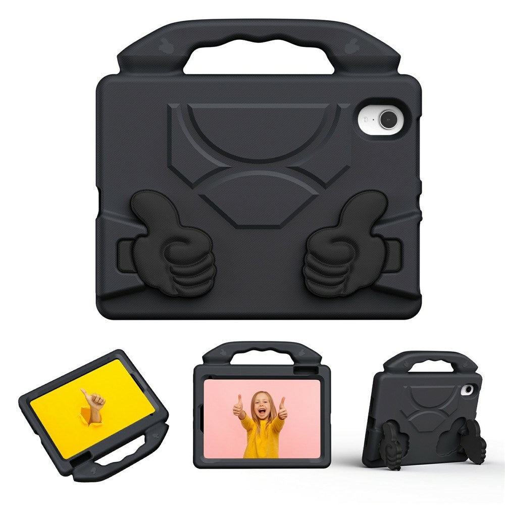 EIDERWOOD iPad Mini (2024 / 2021) Barn Deksel m. Thumb Kickstand - Svart