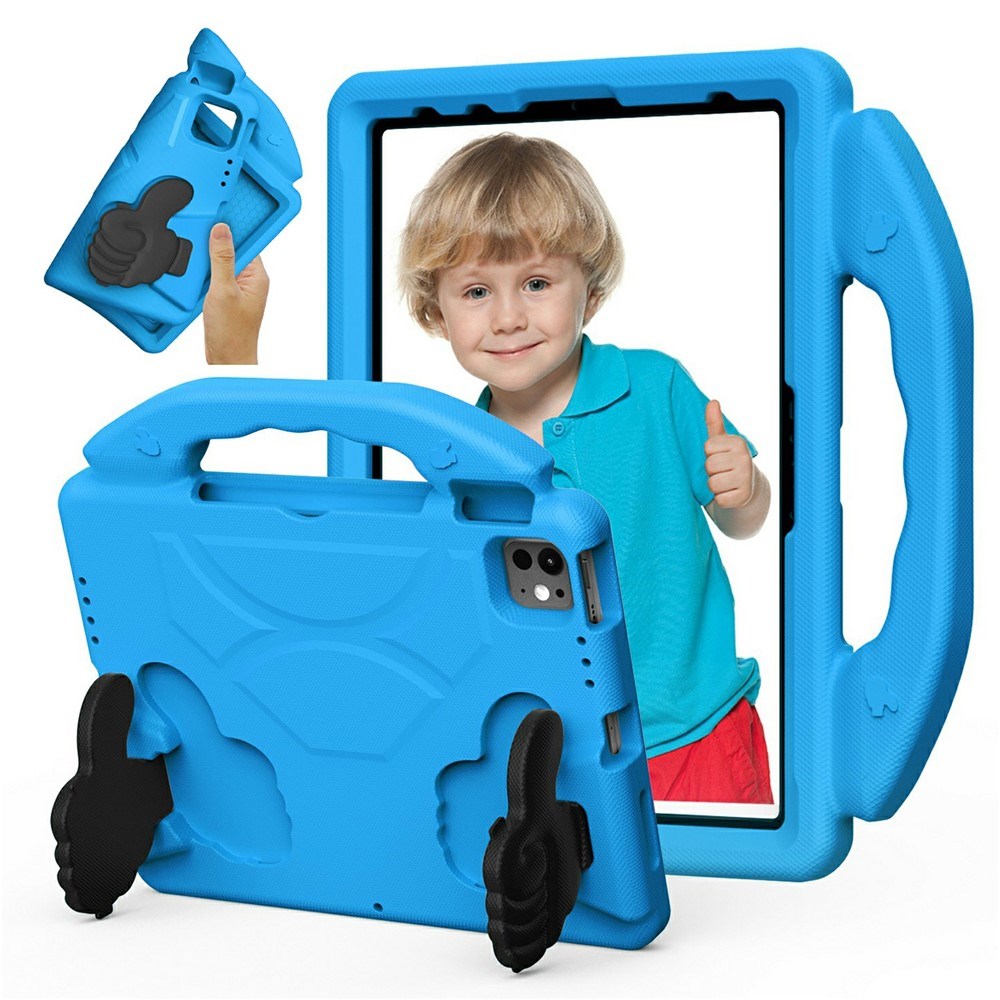 EIDERWOOD iPad Pro 11" (2025 - 2018) / Air (2022 / 2020) Barn Deksel m. Thumb Kickstand - Blå