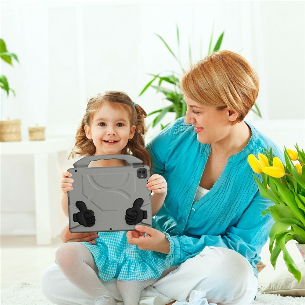 EIDERWOOD iPad Pro 12.9" (2022-2018) / Air 13" (2026-2024) / Pro 13" (2025-2024) Barn Deksel m. Thumb Kickstand - Grå