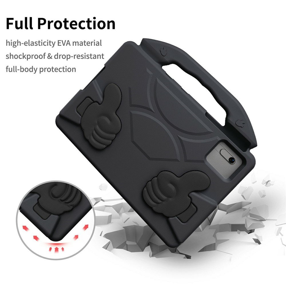 EIDERWOOD Xiaomi Redmi Pad 2 / SE / 6 / 5 / Lenovo Tab M11 / Samsung Galaxy Tab S10 FE / S9 FE / S9 / S8 / S7 Barn Deksel m. Thumb Kickstand - Svart