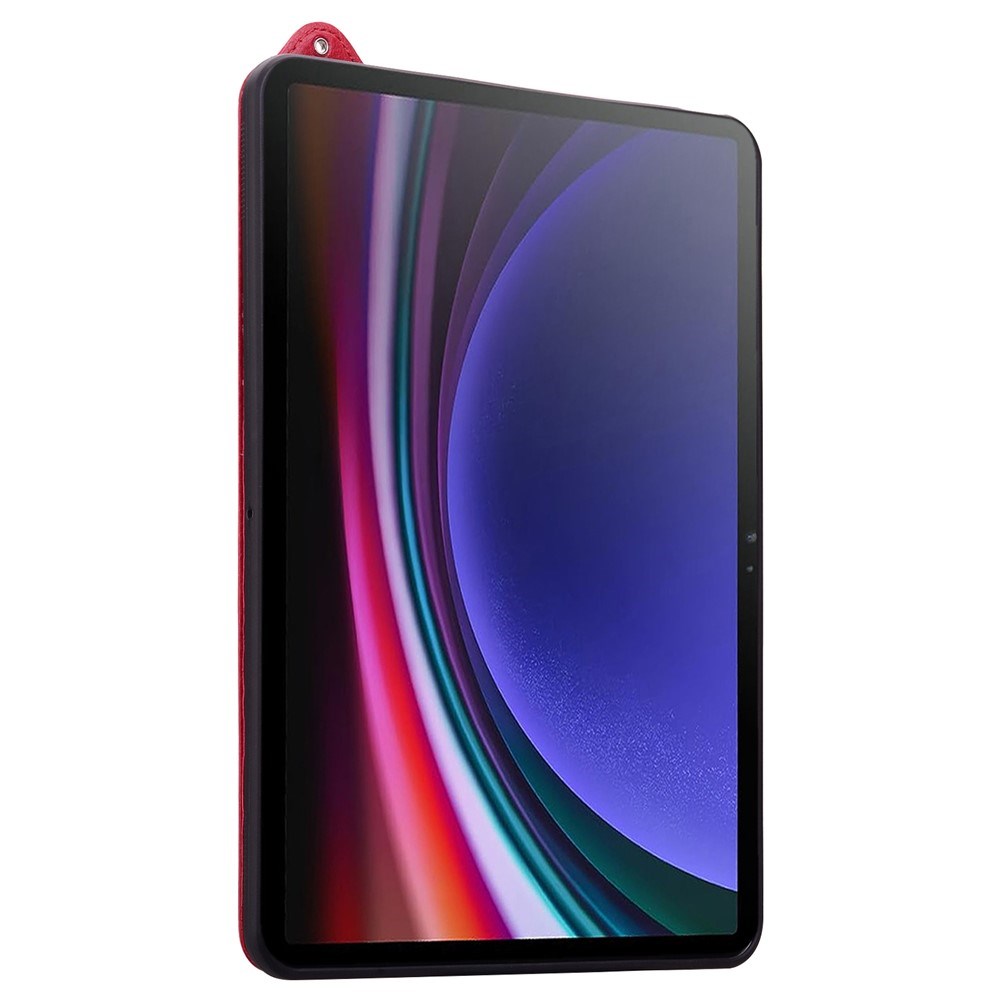 EIDERWOOD Samsung Galaxy Tab S11 Ultra Hard Plastdeksel i Kunstskinn med Håndtak - Rød