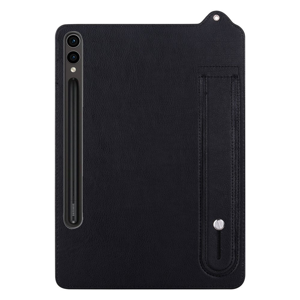 EIDERWOOD Samsung Galaxy Tab S11 Ultra Hard Plastdeksel i Kunstskinn med Håndtak - Svart