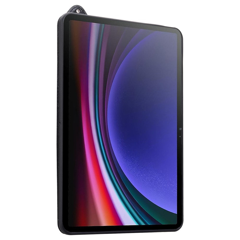 EIDERWOOD Samsung Galaxy Tab S11 Ultra Hard Plastdeksel i Kunstskinn med Håndtak - Svart