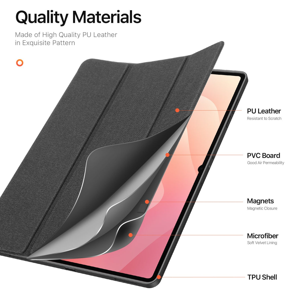 Samsung Galaxy Tab S11 Ultra DUX DUCIS DOMO Series Flip Deksel med Penneholder - Svart
