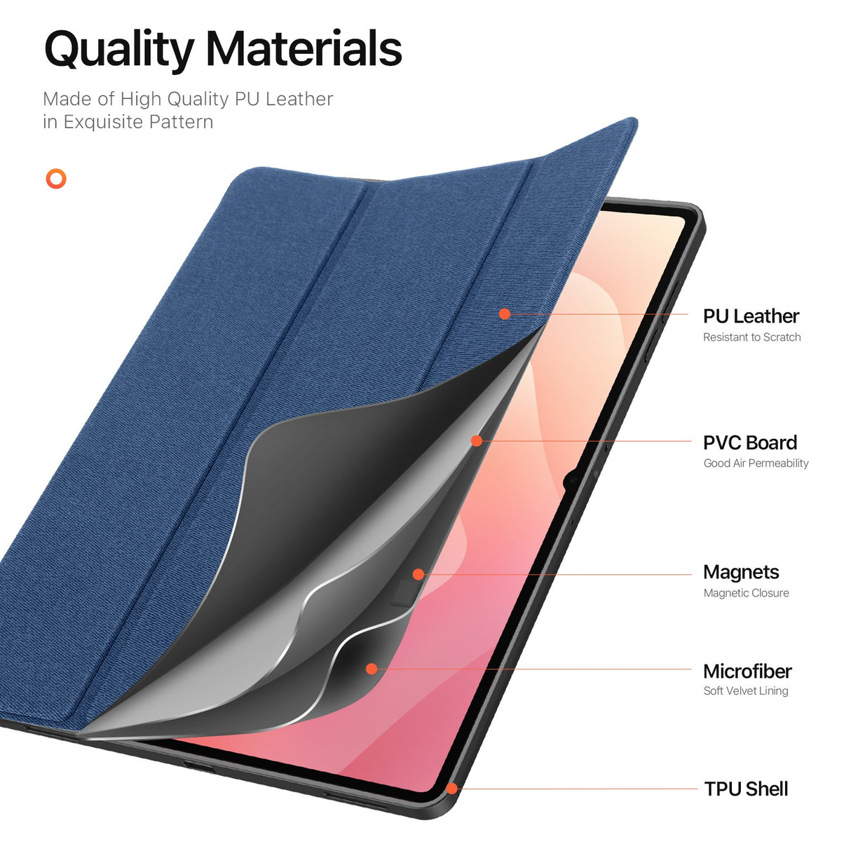 Samsung Galaxy Tab S11 Ultra DUX DUCIS DOMO Series Flip Deksel med Penneholder - Blå