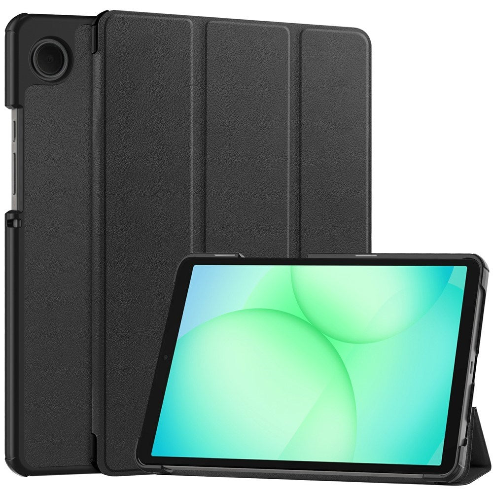 Samsung Galaxy Tab A11 EIDERWOOD Skinn Deksel m. Stativfunksjon - Svart