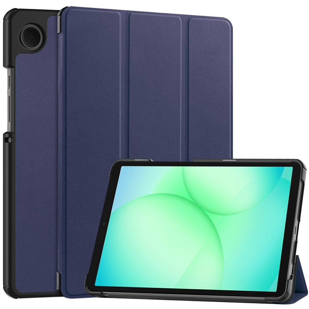 Samsung Galaxy Tab A11 EIDERWOOD Skinn Deksel m. Stativfunksjon - Blå