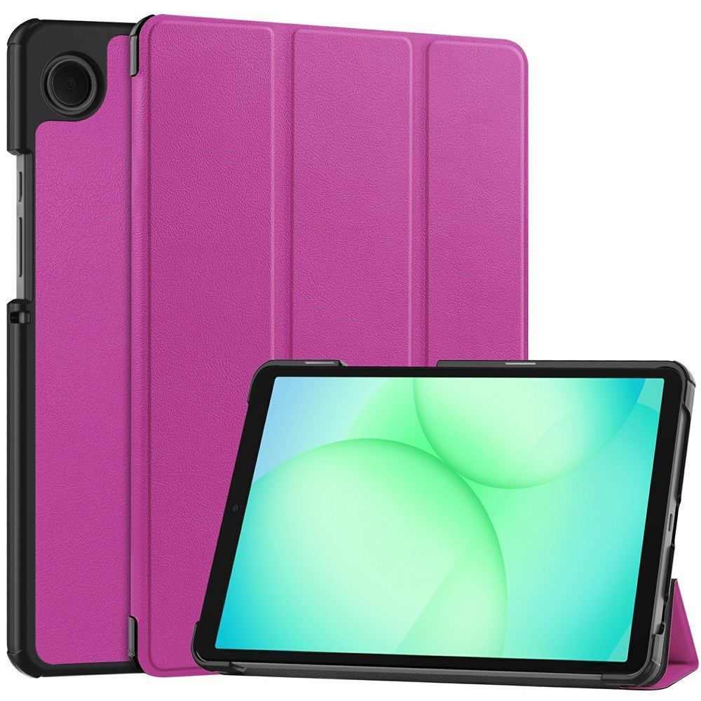 Samsung Galaxy Tab A11 EIDERWOOD Skinn Deksel m. Stativfunksjon - Lilla