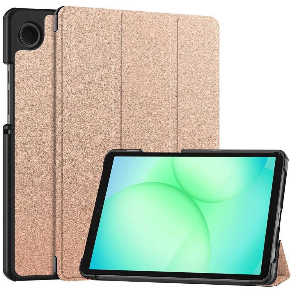 Samsung Galaxy Tab A11 EIDERWOOD Skinn Deksel m. Stativfunksjon - Rose Gold