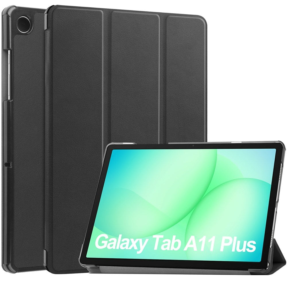 Samsung Galaxy Tab A11+ (Plus) EIDERWOOD Kunstskinn Deksel med Stativfunksjon - Svart