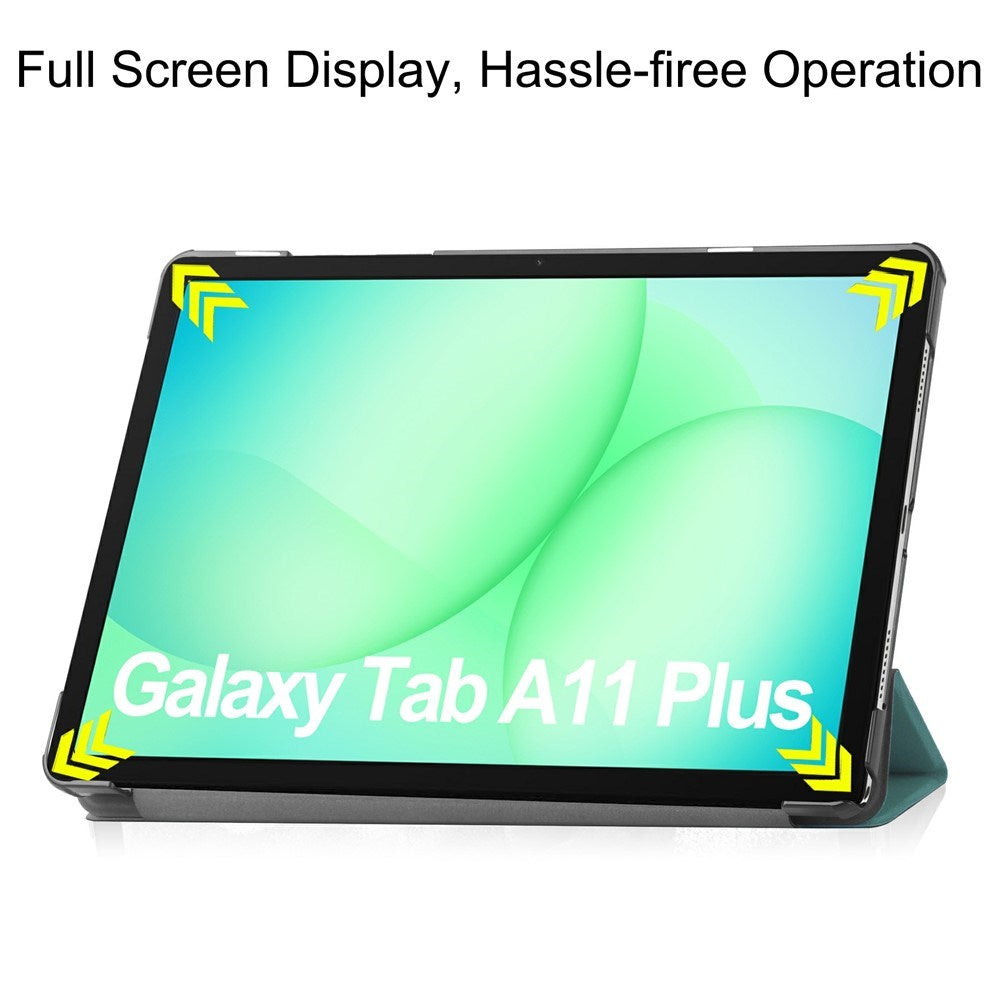 Samsung Galaxy Tab A11+ (Plus) EIDERWOOD Kunstskinn Deksel med Stativfunksjon - Grønn