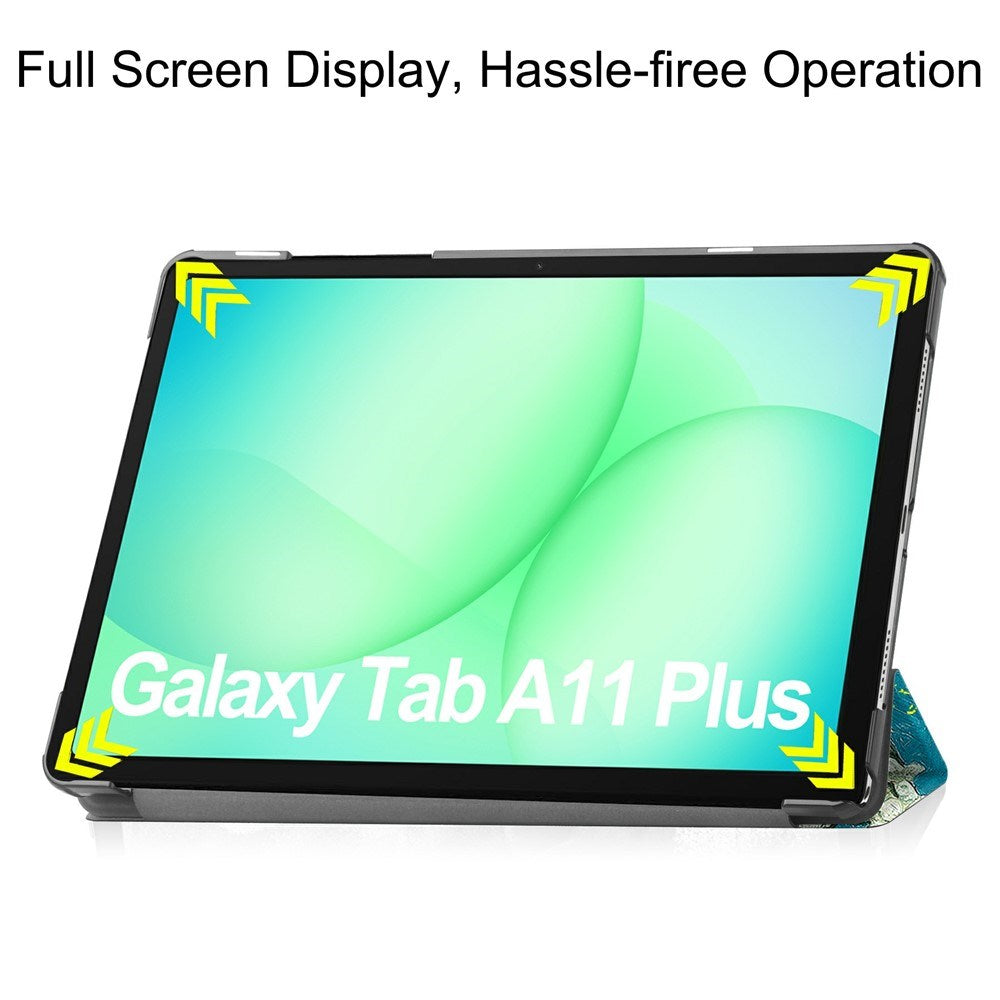 Samsung Galaxy Tab A11+ (Plus) EIDERWOOD Kunstskinn Flipp Deksel med Motiv - Blomster