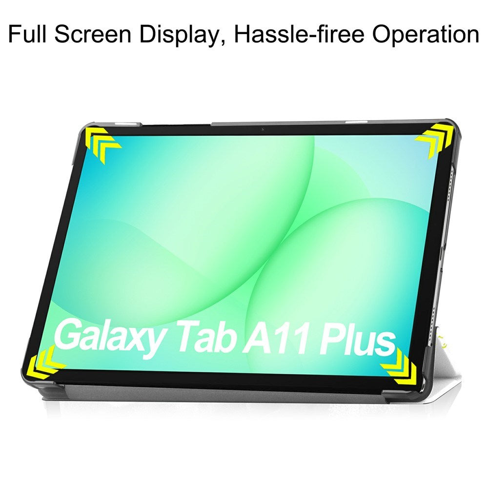 Samsung Galaxy Tab A11+ (Plus) EIDERWOOD Kunstskinn Flipp Deksel med Motiv - Sovende Katt