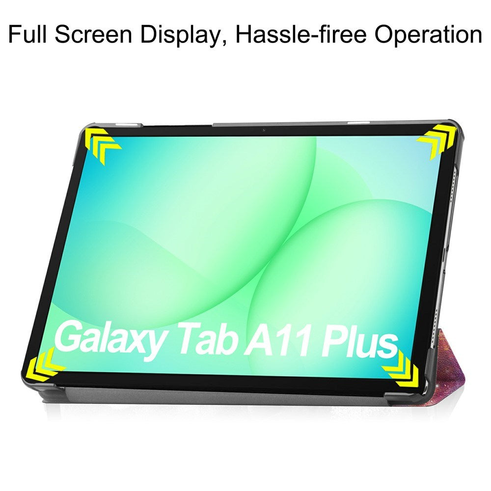 Samsung Galaxy Tab A11+ (Plus) EIDERWOOD Kunstskinn Flipp Deksel med Motiv - Galakse