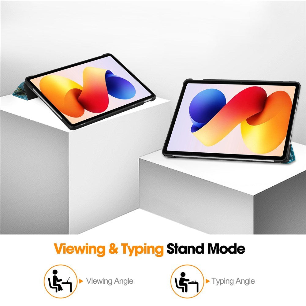 Xiaomi Redmi Pad 2 Pro EIDERWOOD Kunstskinn Flipp Deksel med Motiv - Blomster