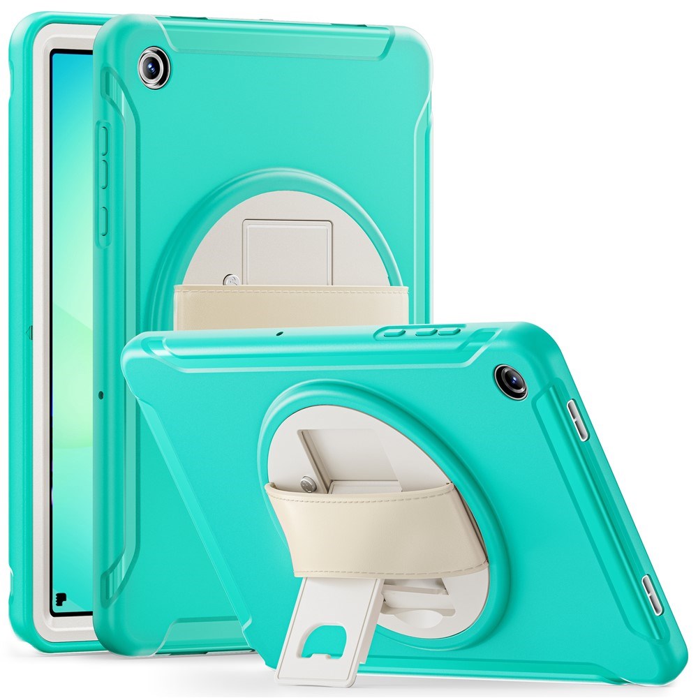 Samsung Galaxy Tab A11+ (Plus) EIDERWOOD Støtsikkert Deksel med 360 Graders Roterbar Støtte - Turkis