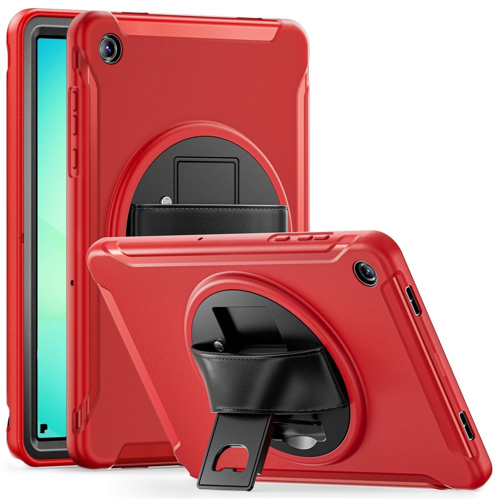 Samsung Galaxy Tab A11+ (Plus) EIDERWOOD Støtsikkert Deksel med 360 Graders Roterbar Støtte - Rød