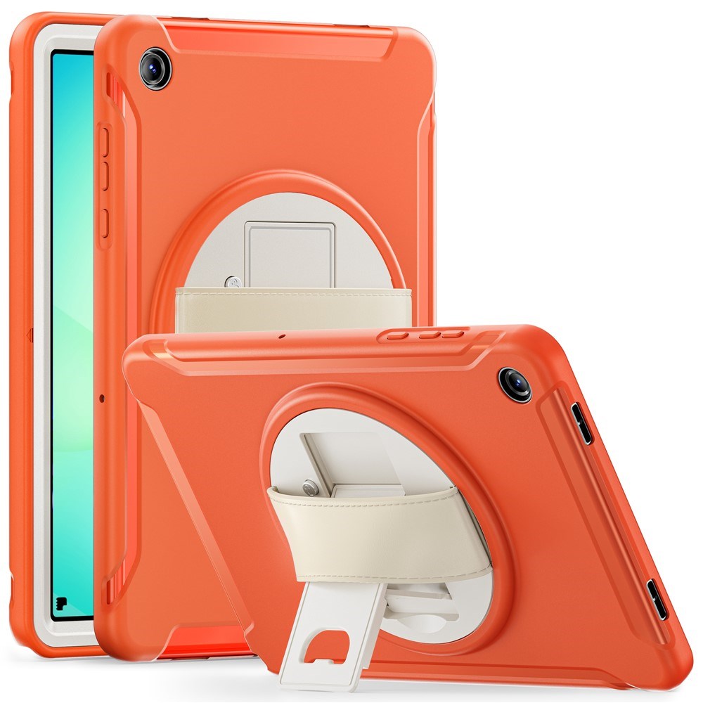 Samsung Galaxy Tab A11+ (Plus) EIDERWOOD Støtsikkert Deksel med 360 Graders Roterbar Støtte - Oransje