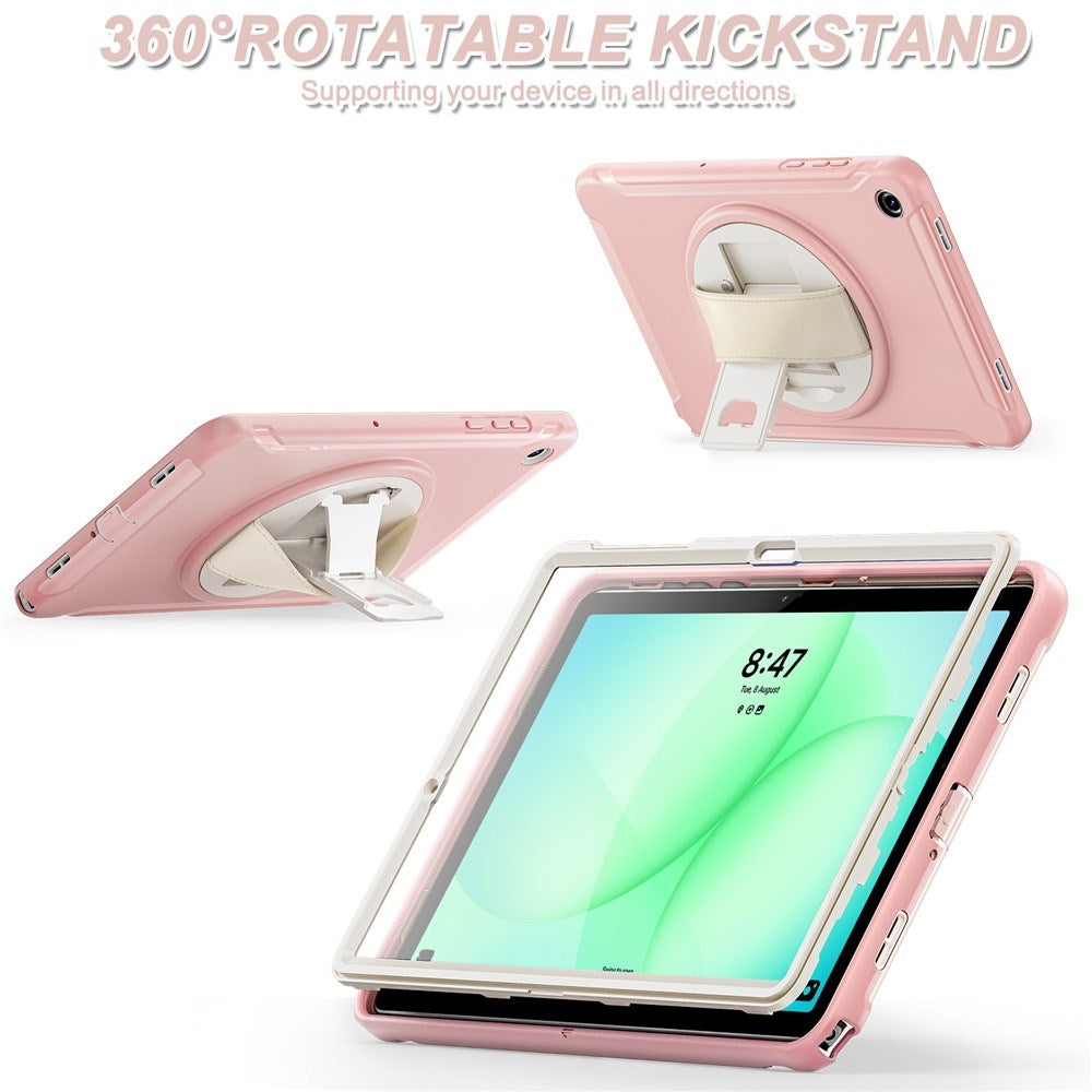Samsung Galaxy Tab A11+ (Plus) EIDERWOOD Støtsikkert Deksel med 360 Graders Roterbar Støtte - Rosa