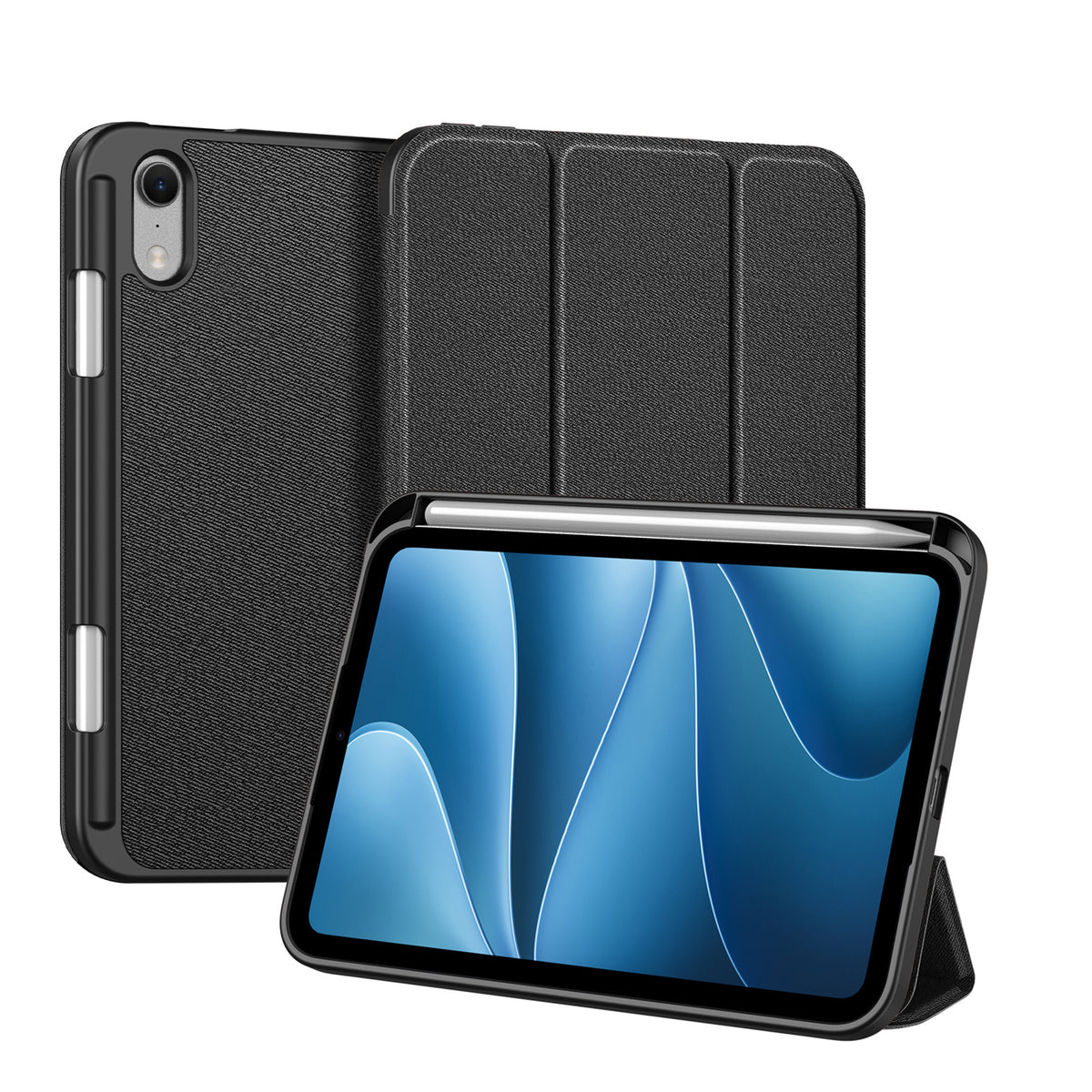 iPad Mini (2026) 8. Gen. DUX DUCIS DOMO Tri-Fold Kunstskinn Flip Deksel - Svart