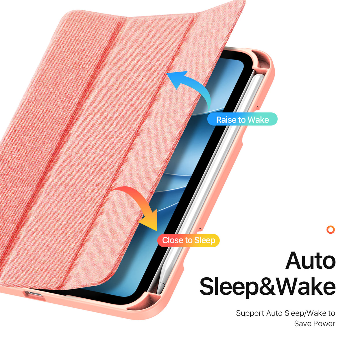 iPad Mini (2026) 8. Gen. DUX DUCIS DOMO Tri-Fold Kunstskinn Flip Deksel - Rosa