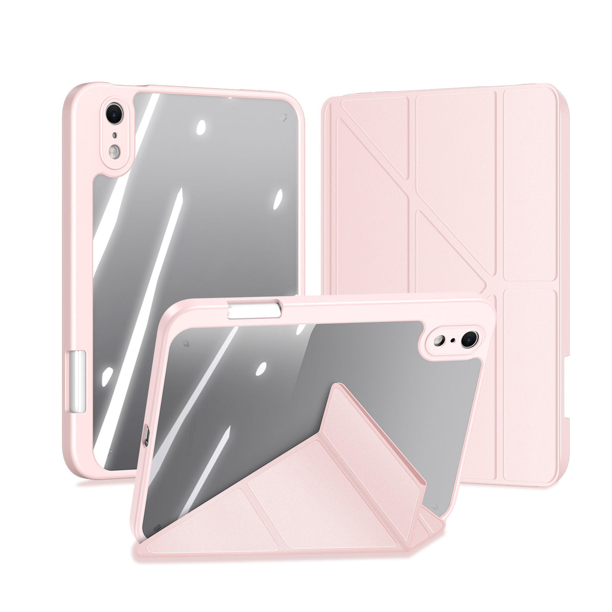 iPad Mini (2026) 8. Gen. DUX DUCIS MAGI Origami Hybrid Flip Deksel m. Ståfunksjon - Rosa