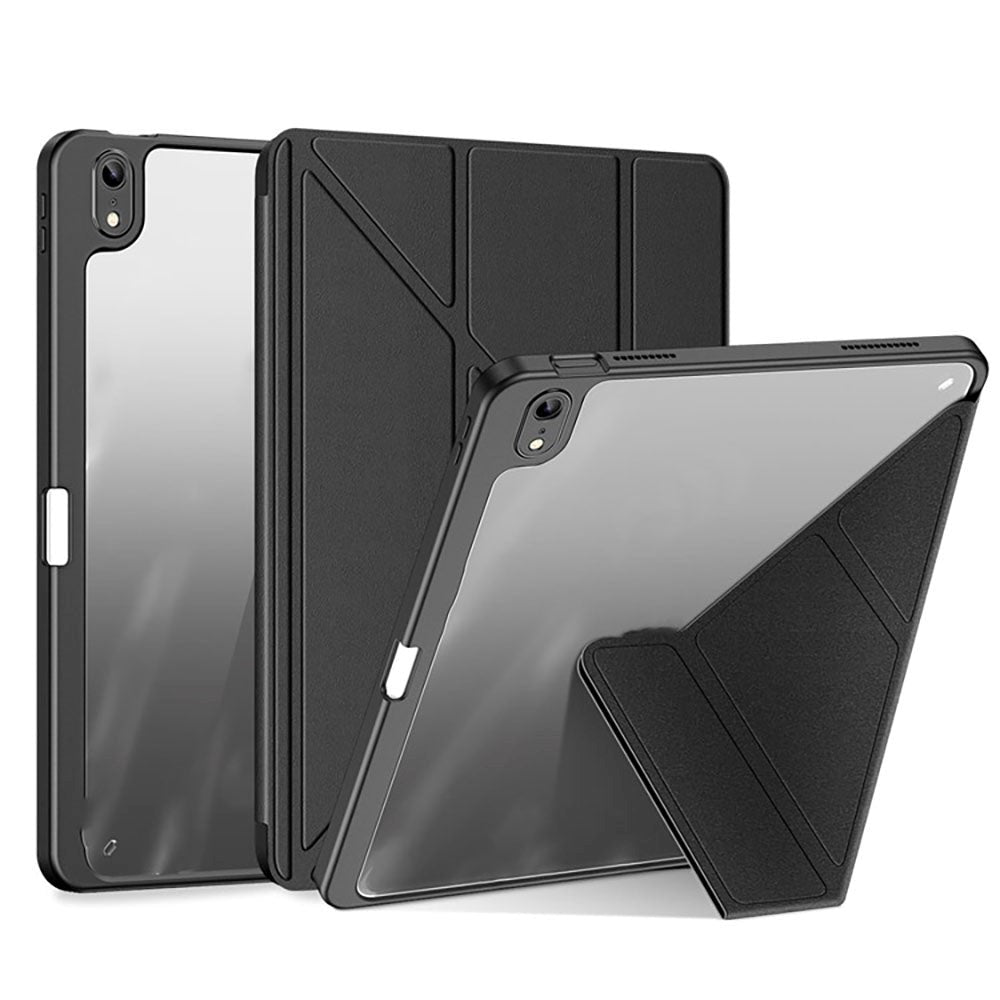 iPad 11" (2025) / iPad 10.9" (2024/2022) Kunstskinn / Plast Flip Deksel - DUX DUCIS MAGI Series - Gjennomsiktig / Svart
