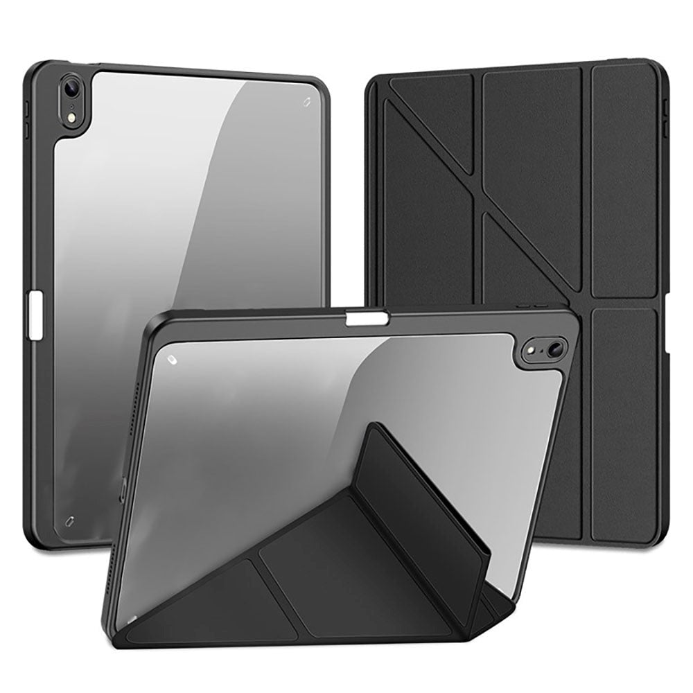 iPad 11" (2025) / iPad 10.9" (2024/2022) Kunstskinn / Plast Flip Deksel - DUX DUCIS MAGI Series - Gjennomsiktig / Svart