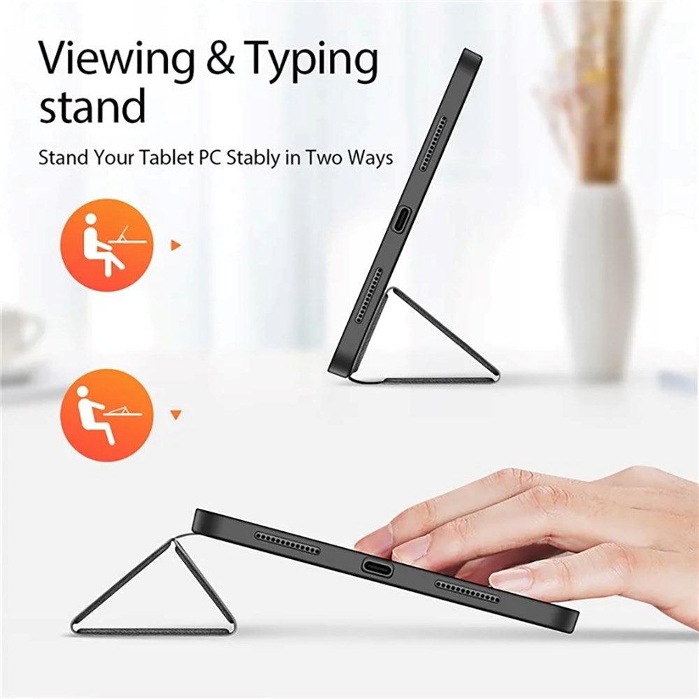 iPad 11" (2025) / iPad 10.9" (2024/2022) Deksel - DUX DUCIS Domo Series Tri-fold Skinndeksel - Svart