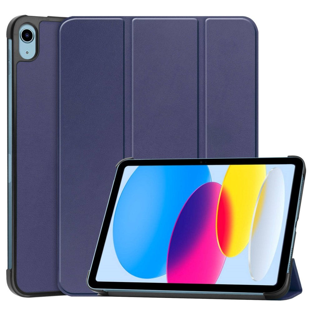 Apple iPad 11" (2025) / iPad 10.9" (2024/2022) Kunstskinn Flip Deksel m Stativ - Blå