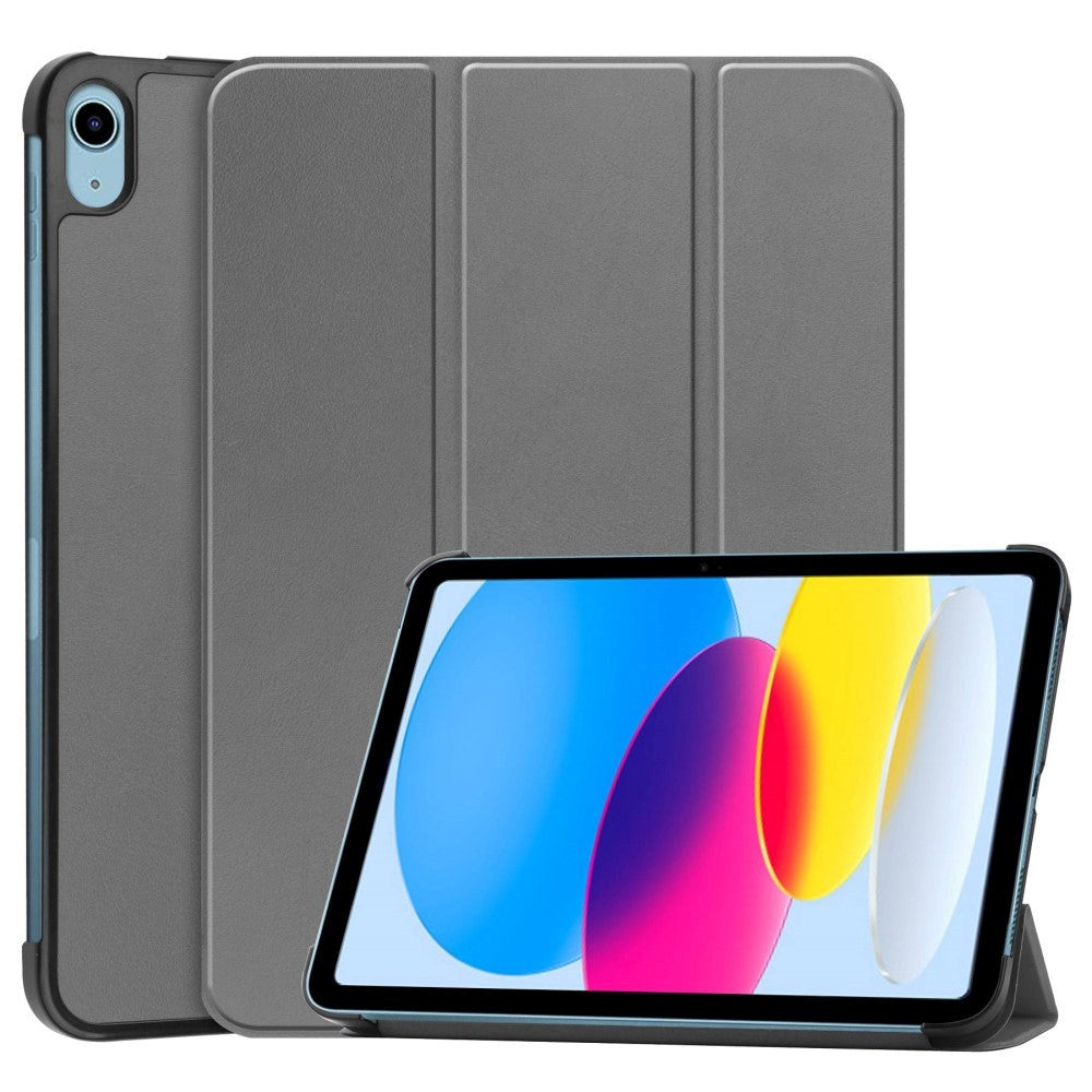 Apple iPad 11" (2025) / iPad 10.9" (2024/2022) Kunstskinn Flip Deksel m Stativ - Grå