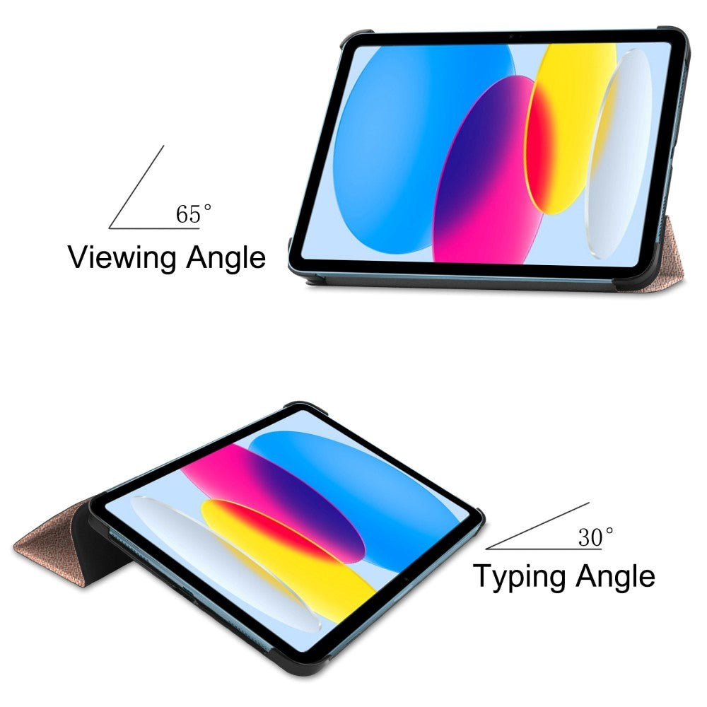 Apple iPad 11" (2025) / iPad 10.9" (2024/2022) Kunstskinn Flip Deksel m Stativ - Rose Gold