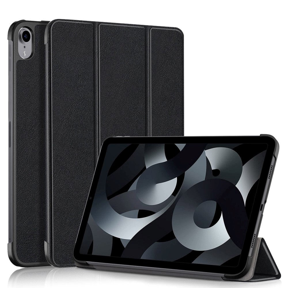 Apple iPad 11" (2025) / iPad 10.9" (2024/2022) Kunstskinn Deksel m Stativ - Svart