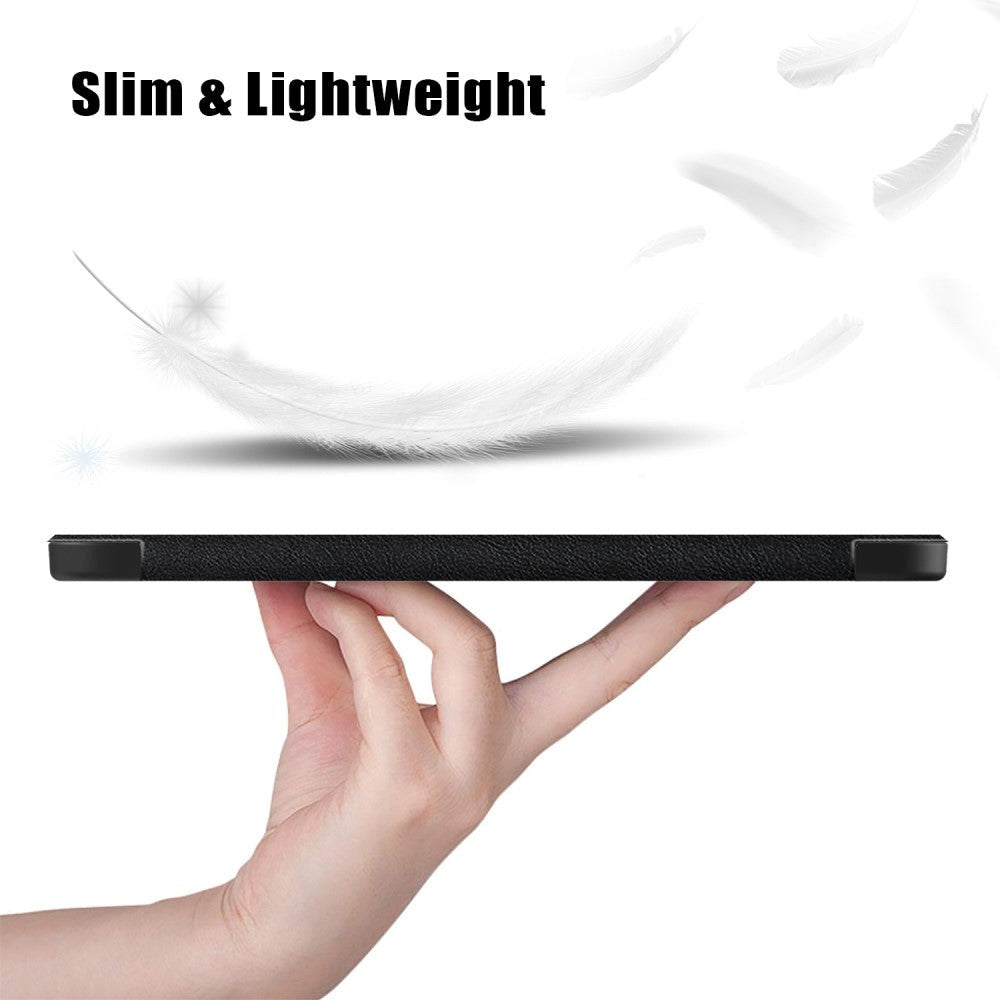 Apple iPad 11" (2025) / iPad 10.9" (2024/2022) Kunstskinn Deksel m Stativ - Svart