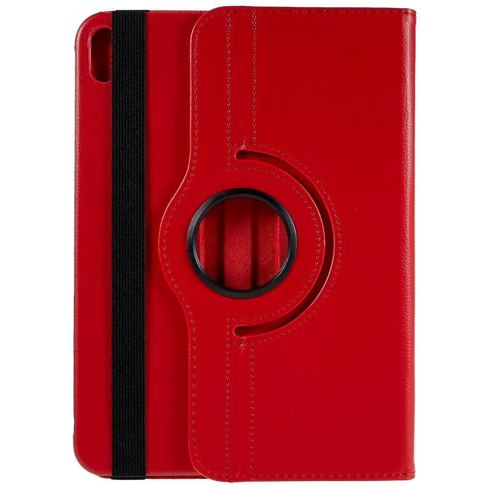 EIDERWOOD iPad 11" (2025) / iPad 10.9" (2024/2022) Klassisk Skinn Deksel m. 360⁰ Stativfunksjon - Rød