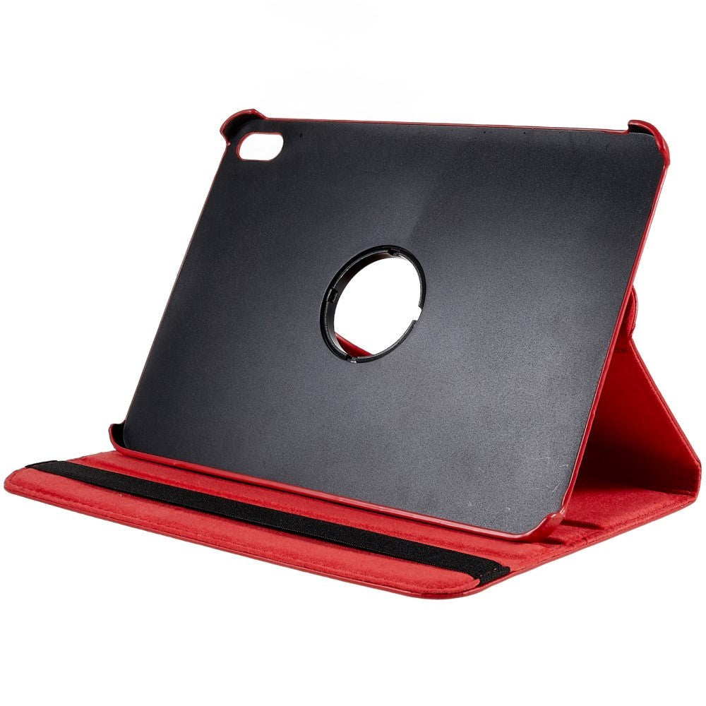 EIDERWOOD iPad 11" (2025) / iPad 10.9" (2024/2022) Klassisk Skinn Deksel m. 360⁰ Stativfunksjon - Rød