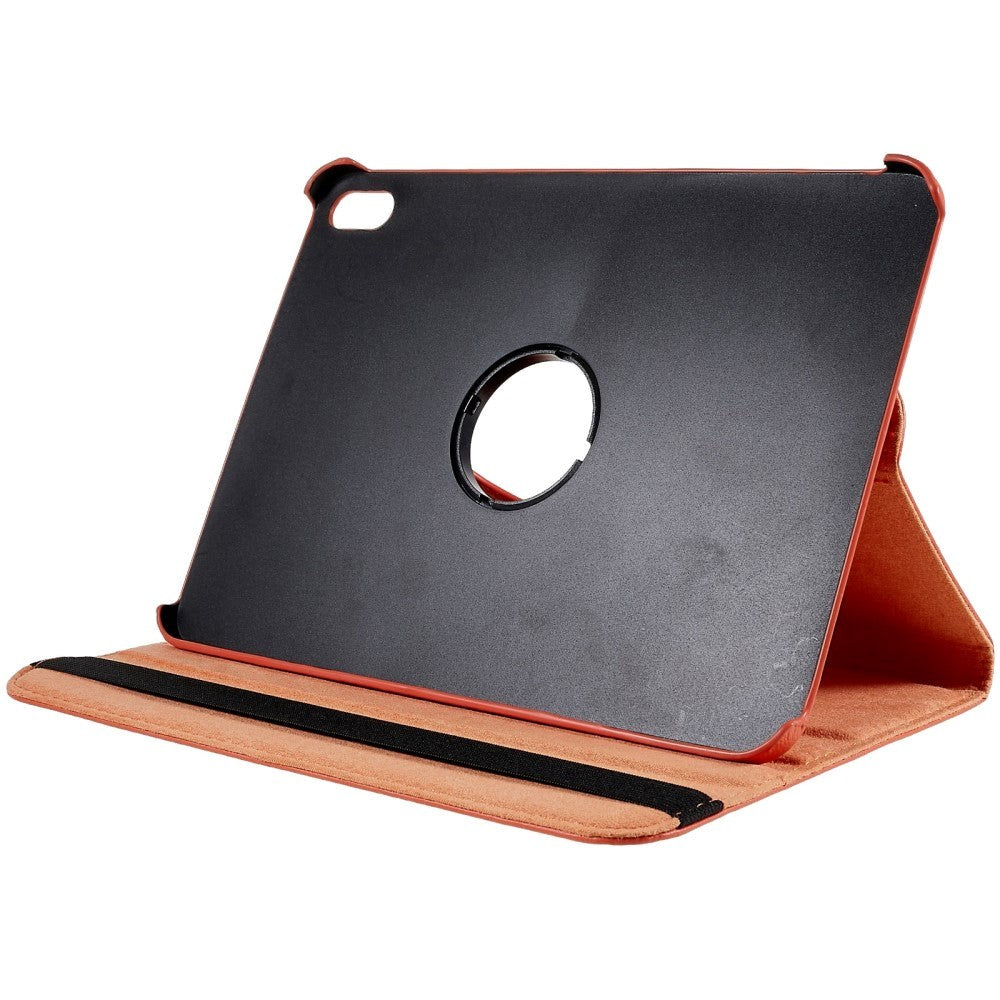 EIDERWOOD iPad 11" (2025) / iPad 10.9" (2024/2022) Klassisk Skinn Deksel m. 360⁰ Stativfunksjon - Oransje