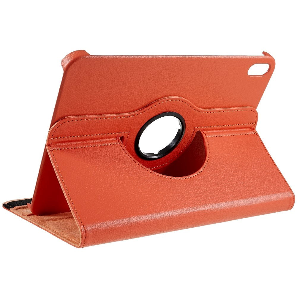 EIDERWOOD iPad 11" (2025) / iPad 10.9" (2024/2022) Klassisk Skinn Deksel m. 360⁰ Stativfunksjon - Oransje