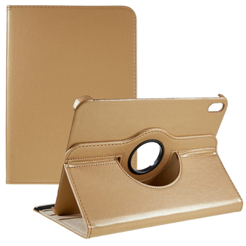 EIDERWOOD iPad 11" (2025) / iPad 10.9" (2024/2022) Klassisk Skinn Deksel m. 360⁰ Stativfunksjon - Khaki