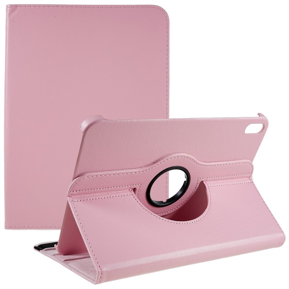 EIDERWOOD iPad 11" (2025) / iPad 10.9" (2024/2022) Klassisk Skinn Deksel m. 360⁰ Stativfunksjon - Rosa