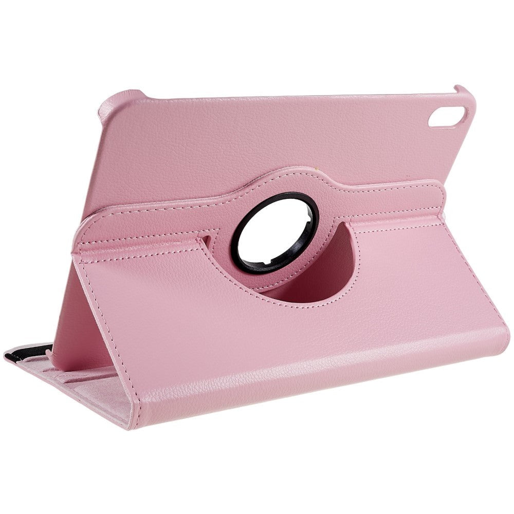 EIDERWOOD iPad 11" (2025) / iPad 10.9" (2024/2022) Klassisk Skinn Deksel m. 360⁰ Stativfunksjon - Rosa