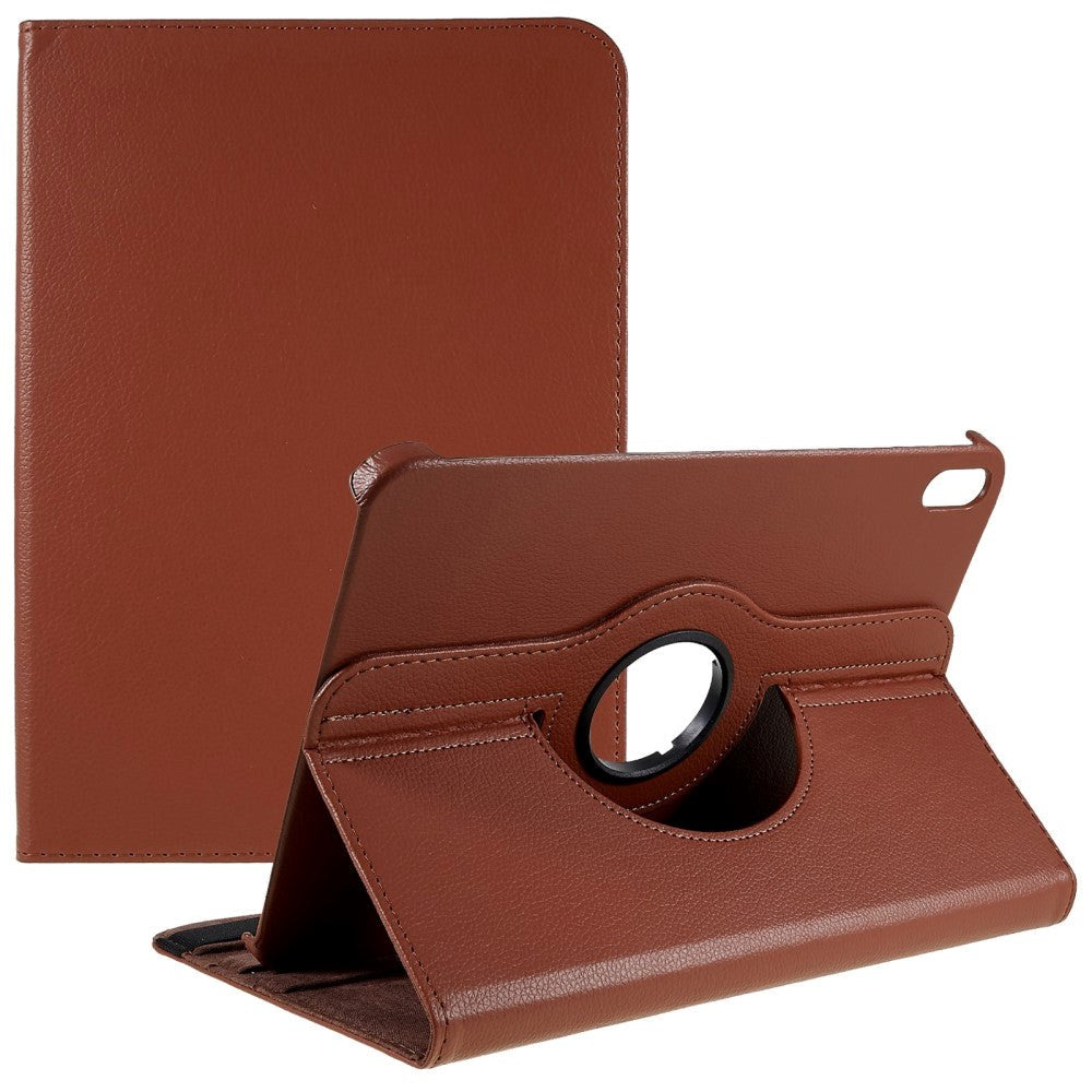 EIDERWOOD iPad 11" (2025) / iPad 10.9" (2024/2022) Klassisk Skinn Deksel m. 360⁰ Stativfunksjon - Brun