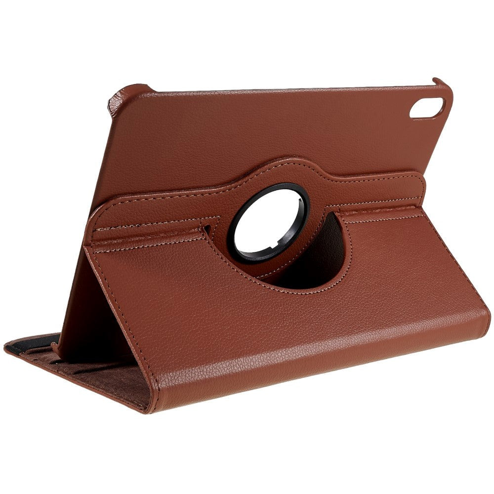 EIDERWOOD iPad 11" (2025) / iPad 10.9" (2024/2022) Klassisk Skinn Deksel m. 360⁰ Stativfunksjon - Brun